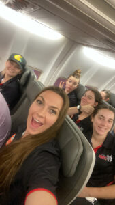 Me, Amy, Chloe, Emma and Steph saying "See ya, Brisbane!"